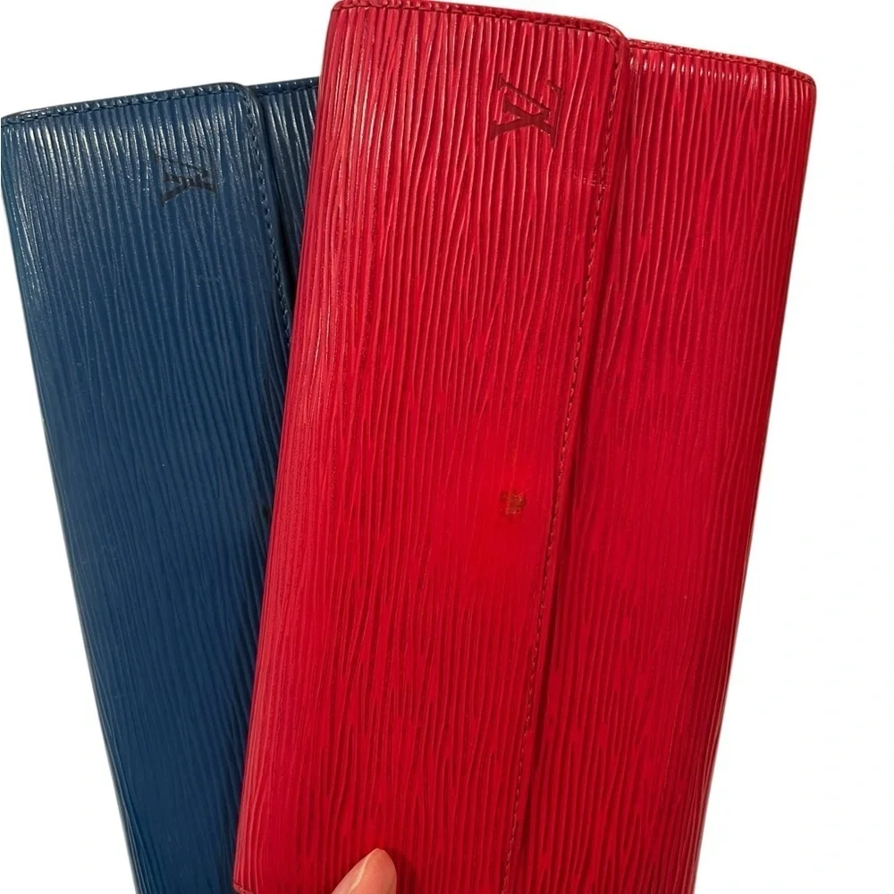 Louis Vuitton Vibrant long Wallet Duo one in Blue and one in Red | Epi Leather